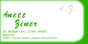 anett ziner business card